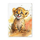 Poster: Cuccioli della Savana - Poster per camera dei bambini con piccoli animali della savana - Leopardo - 20x30cm