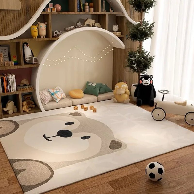 Tappeti Cieli e Savana - Tappeti kids rettangolari con simpatici motivi colorati - Orso - 60X90CM