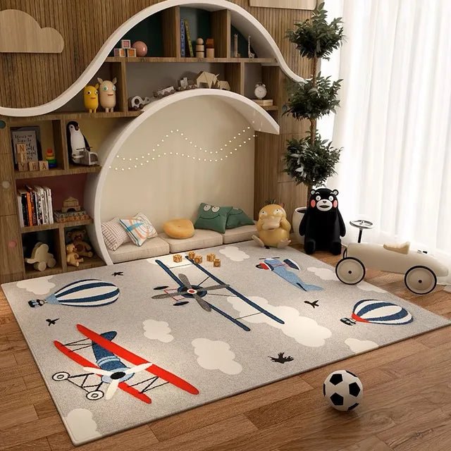 Tappeti Cieli e Savana - Tappeti kids rettangolari con simpatici motivi colorati - Aerei in Volo - 60X90CM