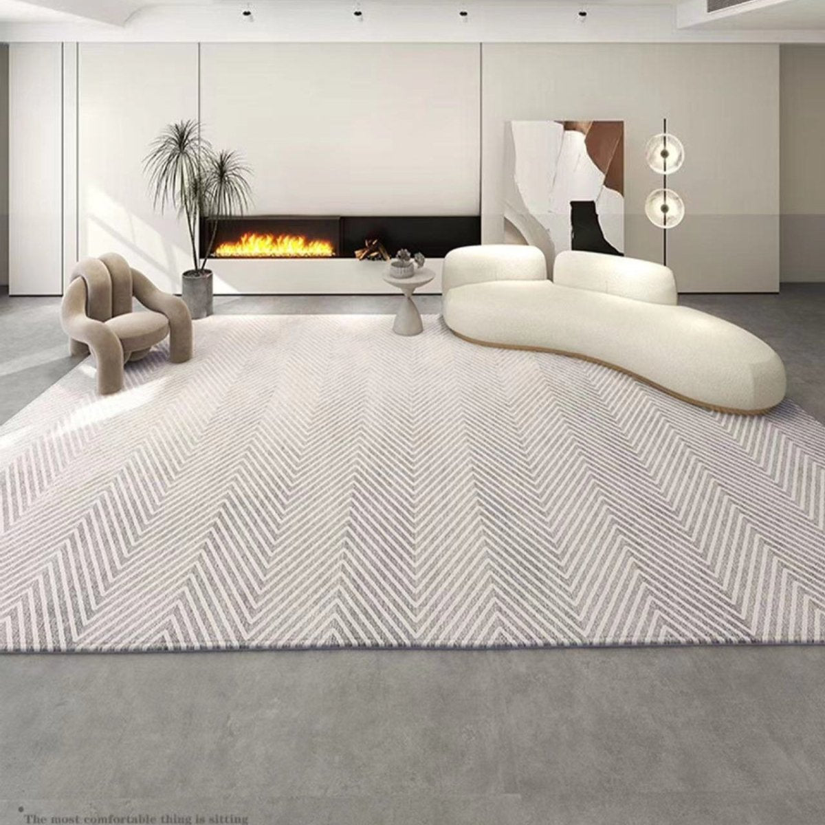 Tappeti Essence Line - Tappeti eleganti rettangolari con righe Beige e blu - Mediterraneo - 100cmx160cm