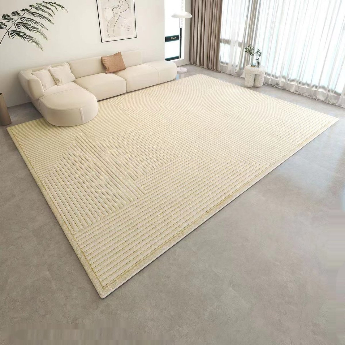 Tappeti Essence Line - Tappeti eleganti rettangolari con righe Beige e blu - Deserto - 100cmx160cm