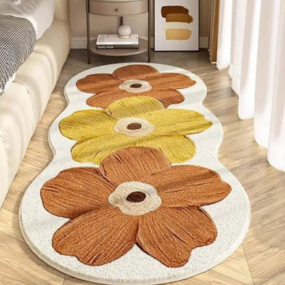 Tappeti Oasi di Fiori - tappeti scendiletto varie misure con fio - Giallo e Arancio - 40x120cm