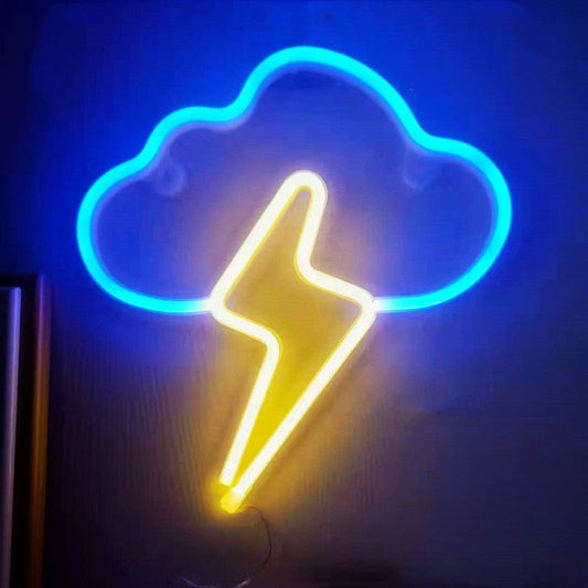 Insegne Neon: Storm - Insegne al neon, con batterie e presa usb. Led a basso consumo. Vari colori disponibili. - Storm -