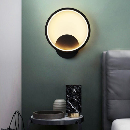 Lampade Modern Minimalist - lampada moderna a forma di cerchio, disponbile con luce calda, fredda e neutro. Per soggiorno e camera da letto. - nero - Luce Naturale