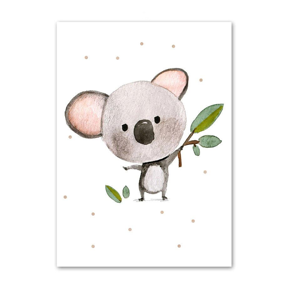 Poster: Cuccioli - Poster per camera dei bambini con piccoli animali pieni di gioia e colori. varie misure disponibili ed animali. - Koala - 40x60cm