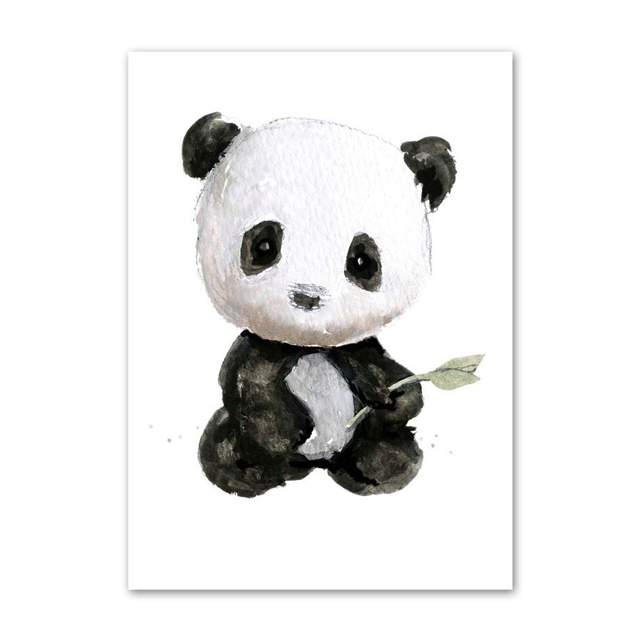 Poster: Cuccioli - Poster per camera dei bambini con piccoli animali pieni di gioia e colori. varie misure disponibili ed animali. - Panda - 40x60cm