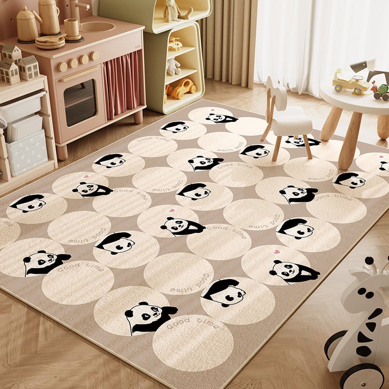 Tappeti: Cute Animals - Tappeti kids rettangolari con simpatici motivi colorati e teneri animali - Panda - 100x160CM