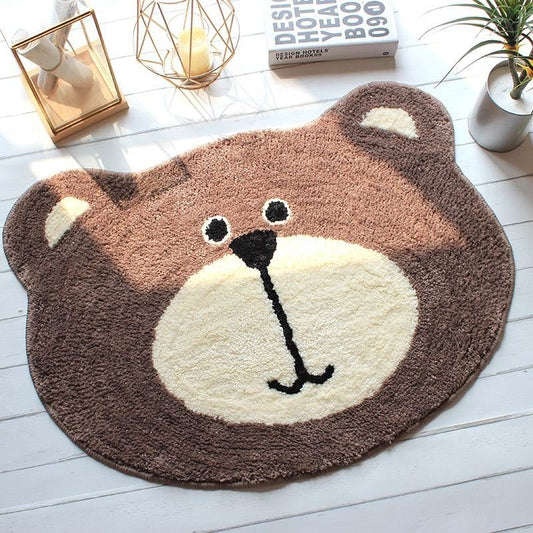 Tappeto Baby Bear - Tappeti rotondi per la cameretta dei bam - Orsetto Marrone - 45x 60cm