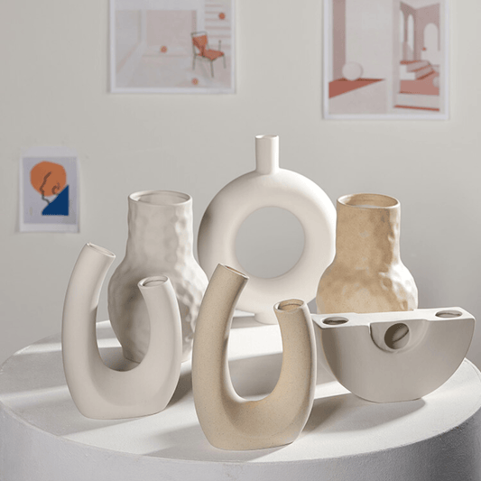 Vasi di Design in Ceramica - vasi in ceramica di varie forme e colori. spedizione gratuita - Bianco - A